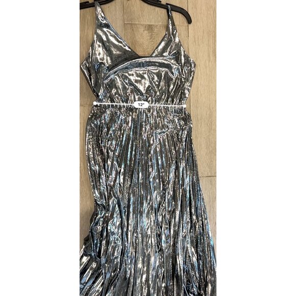 Allsaints Spark Metallic Pleated Maxi Dress Size S - Picture 5 of 8